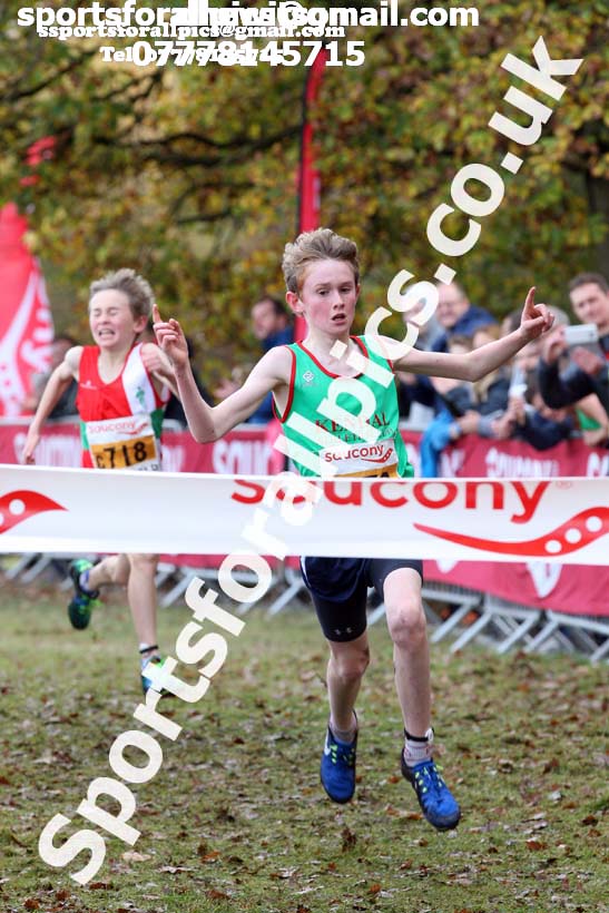 Boys under-13s National Cross Country Relay, Berry Hill Park, Mansfield. Photo:  David T. Hewitson/Sports for All Pics